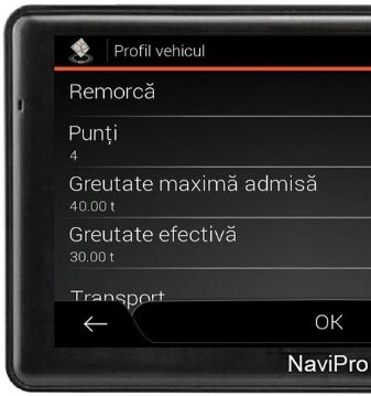 GPS camion jumatate de ecran
